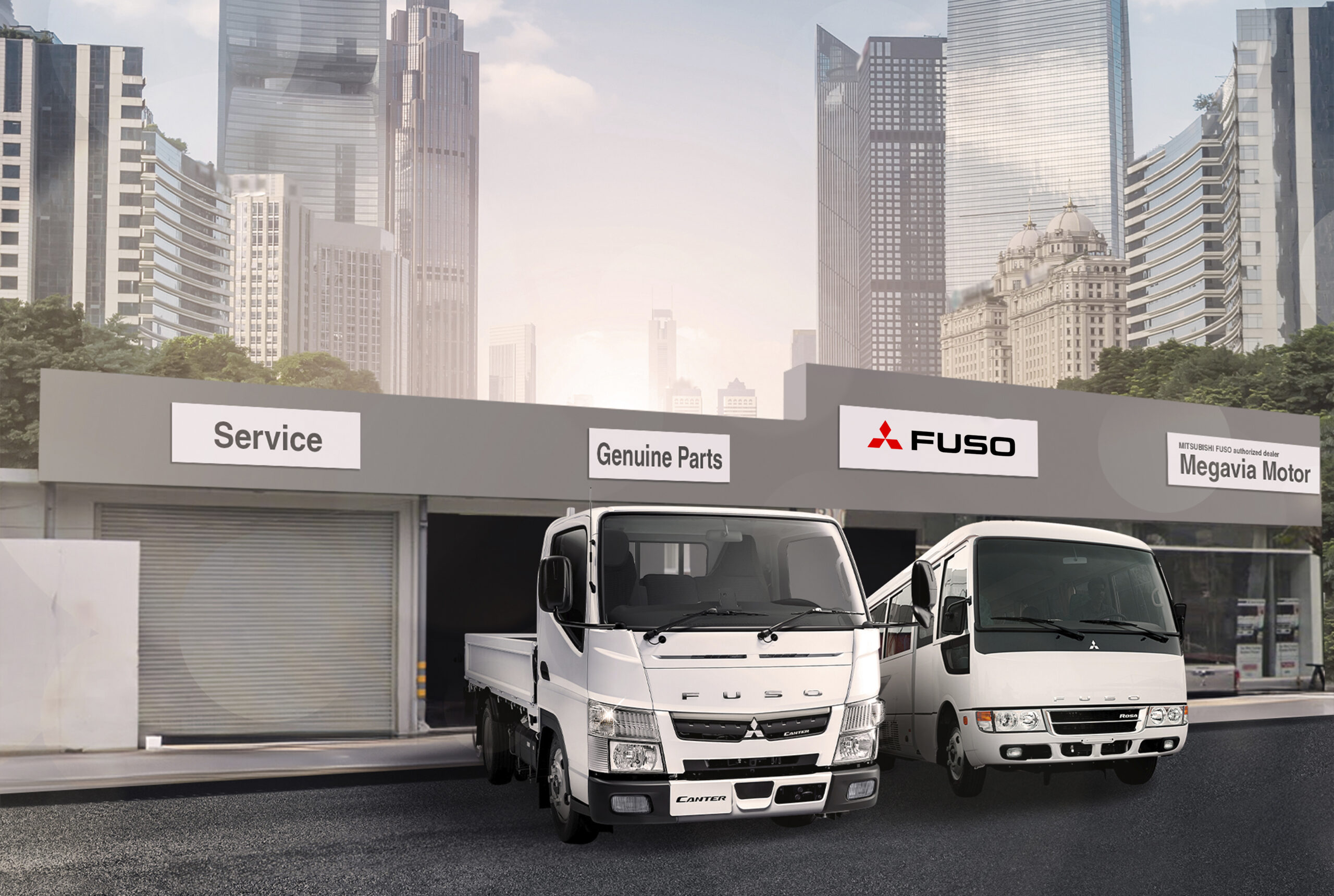 MEGAVIA MOTOR CO., INC. – FUSO OTIS facade